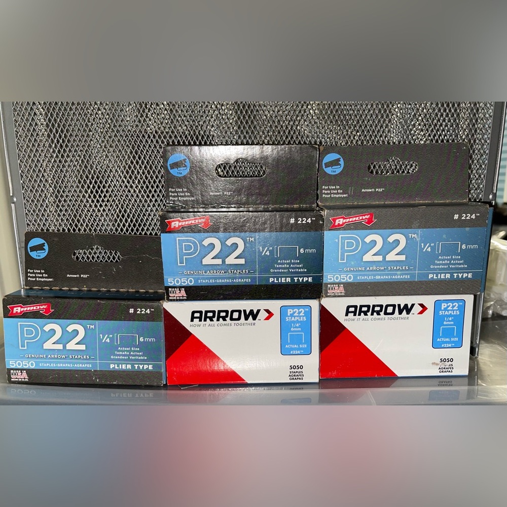 Arrow P22 Plier Type Staples - 5 boxes
